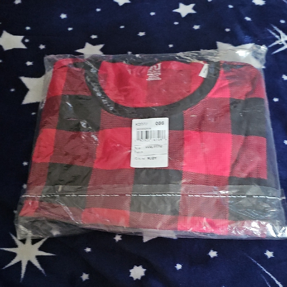 PJ Place Vibrant Red and Black Plaid Shirt